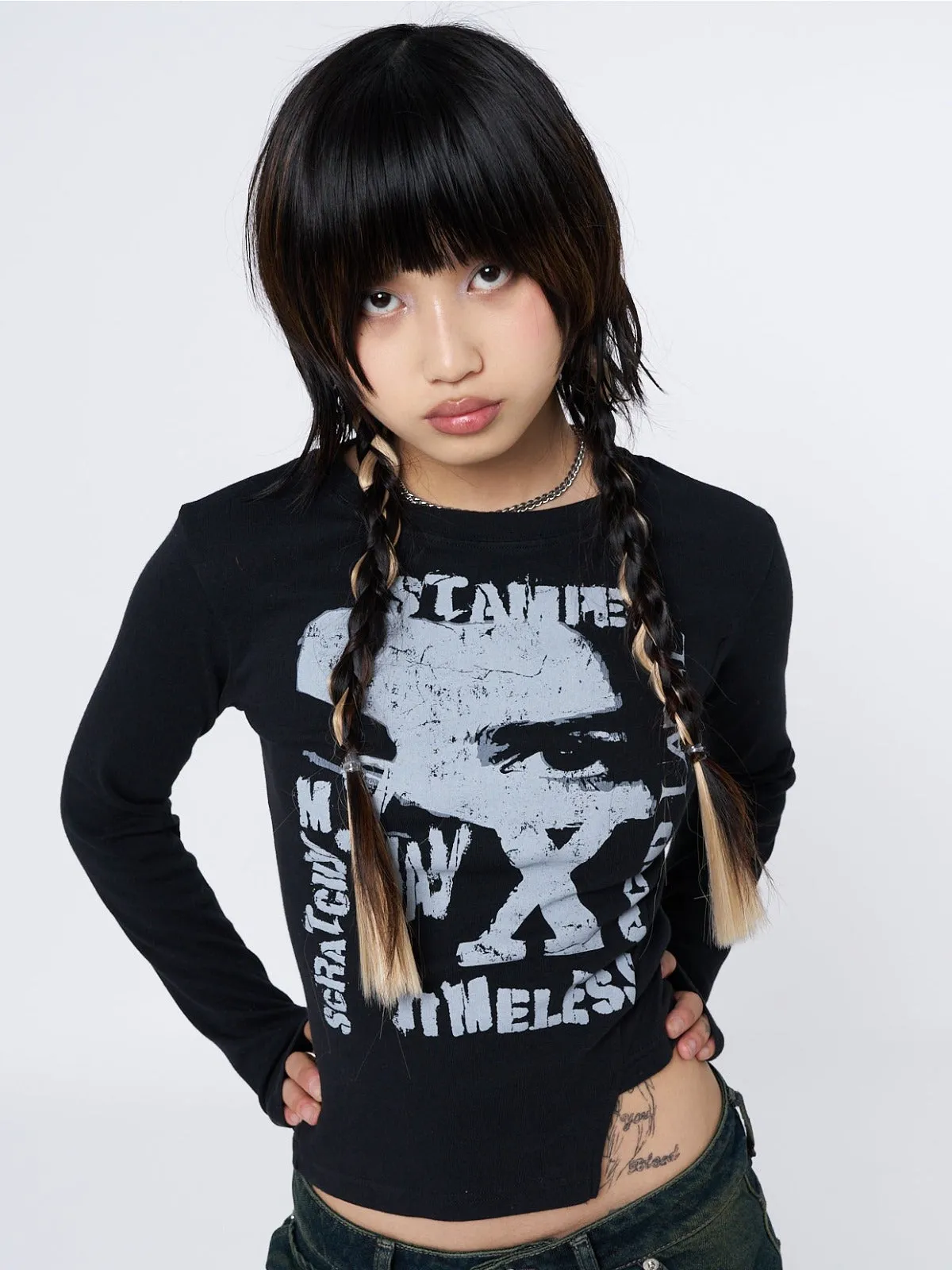 Acid Vision Black Asymmetric Top