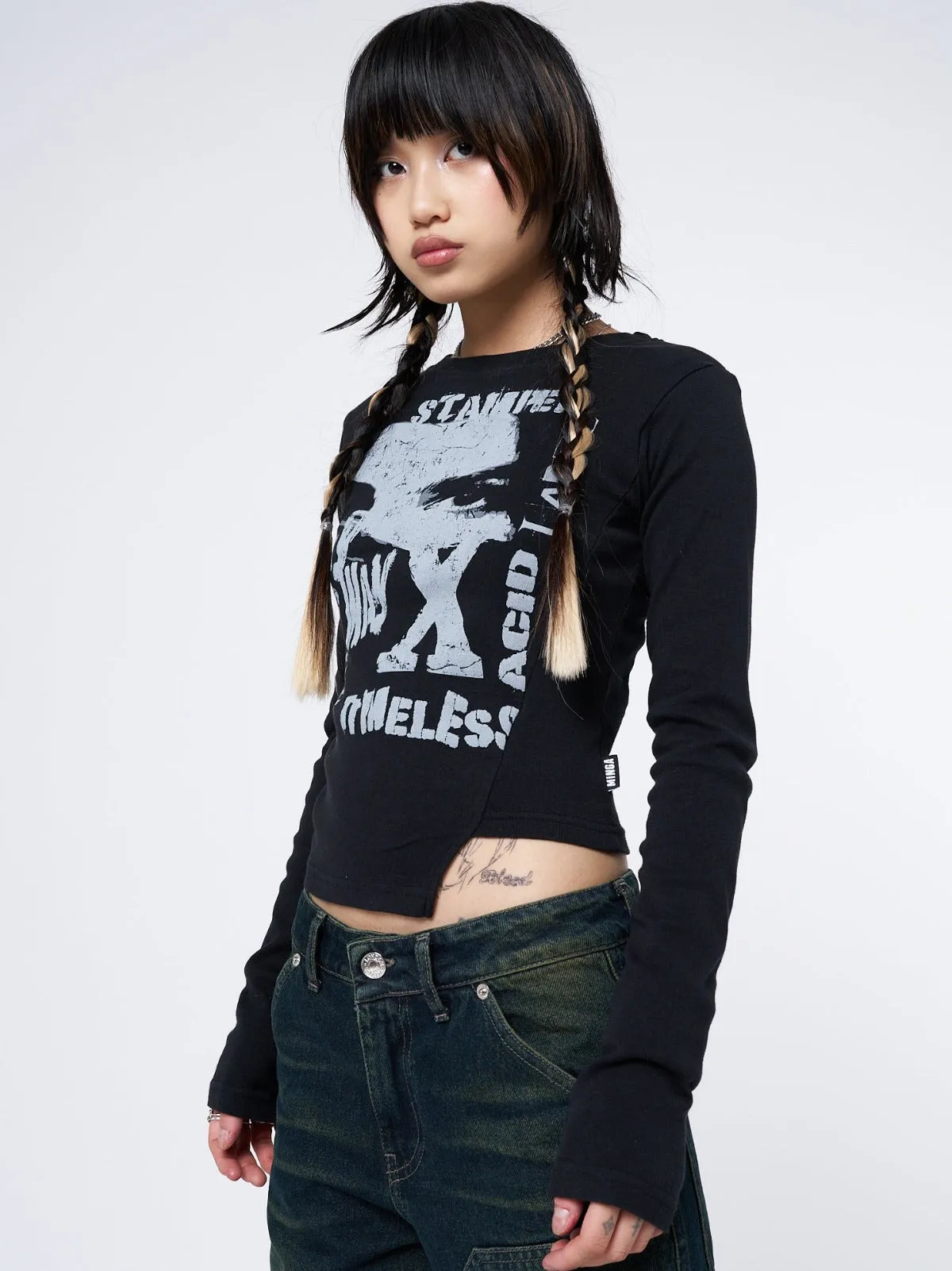 Acid Vision Black Asymmetric Top