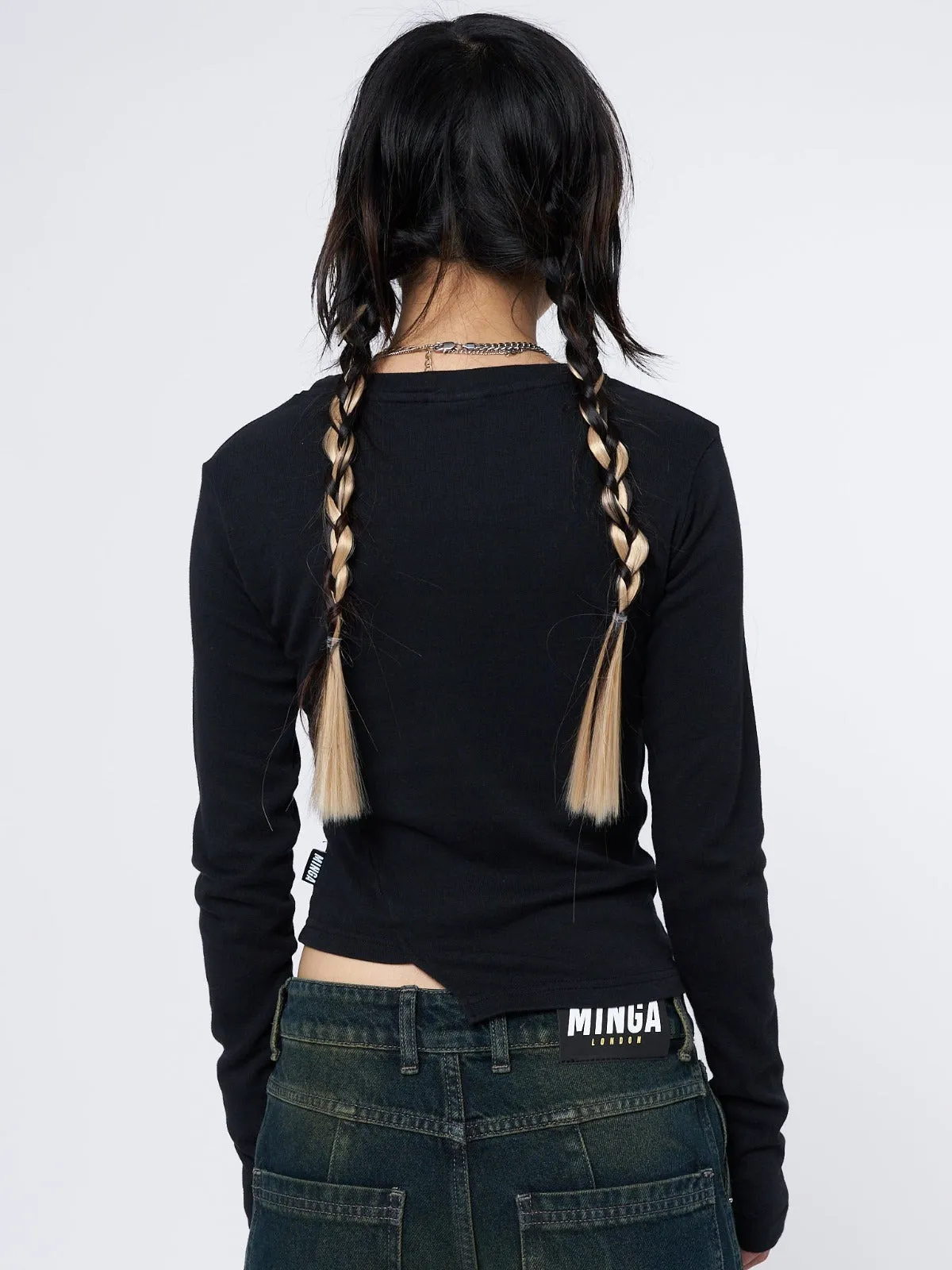 Acid Vision Black Asymmetric Top