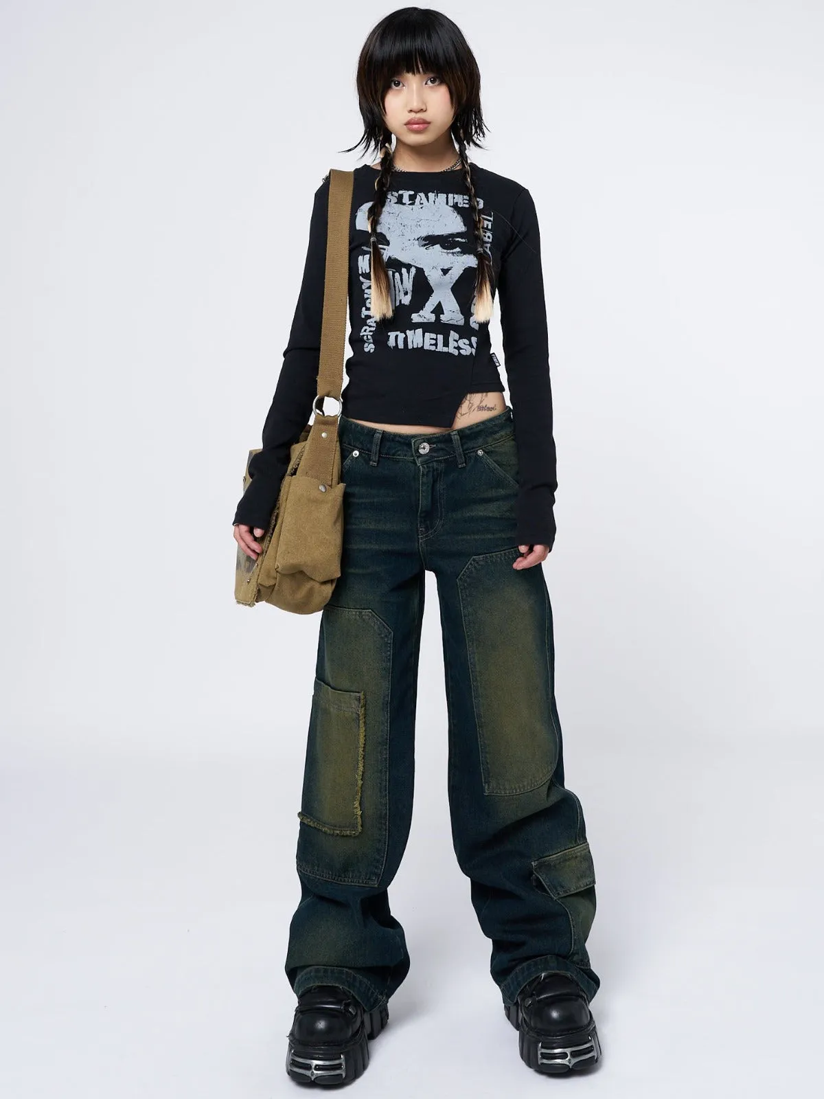 Acid Vision Black Asymmetric Top