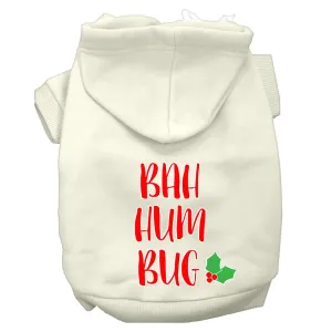 Bah Humbug Screen Print Dog Hoodie Cream Xs