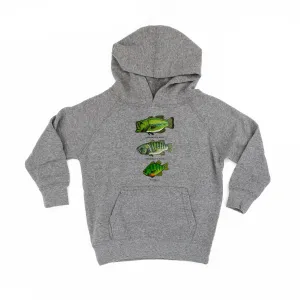 BASS & BLUEGILL CHART (HAND DRAWN) - Child Hoodie