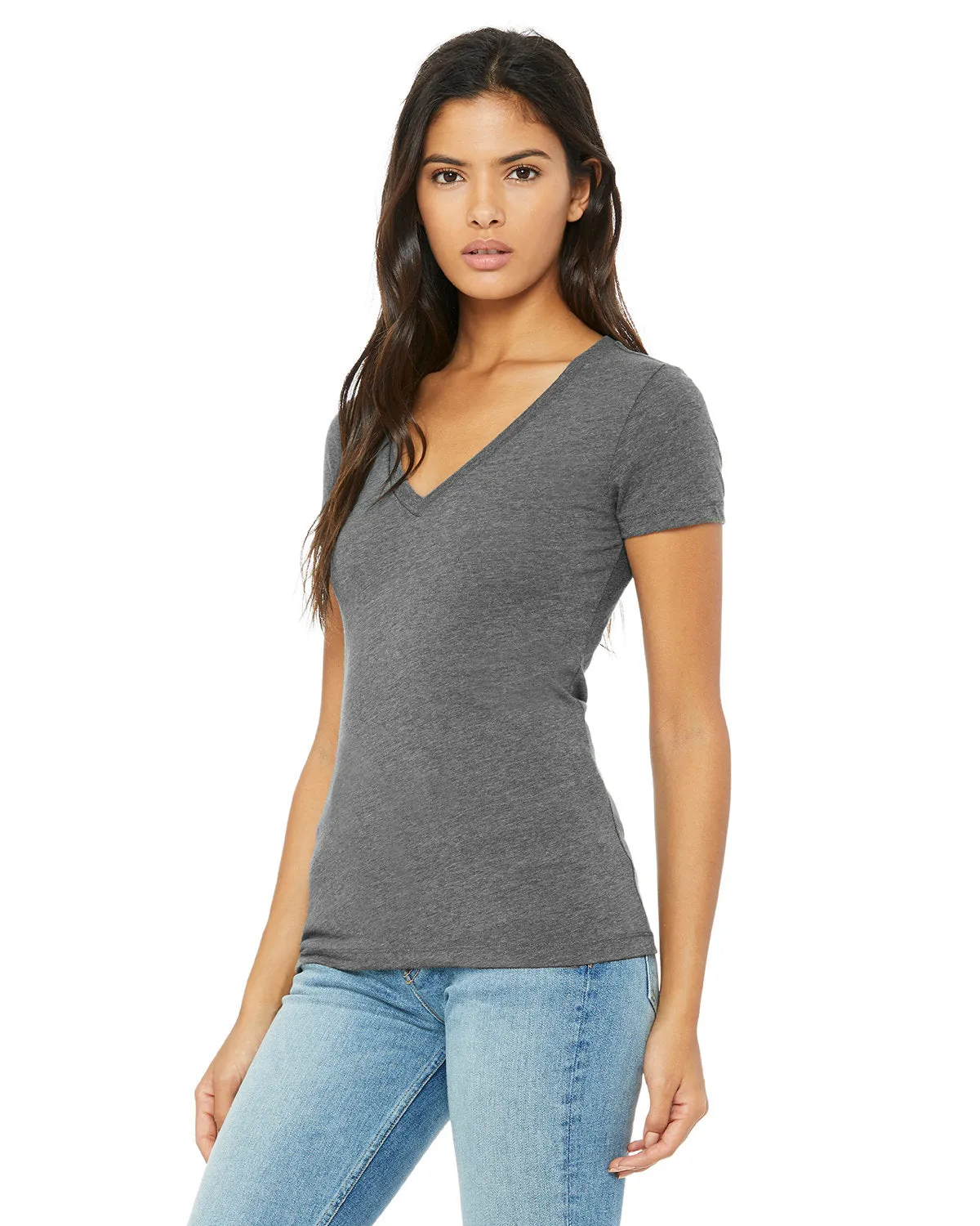Bella   Canvas Ladies' Jersey Short-Sleeve Deep V-Neck T-Shirt