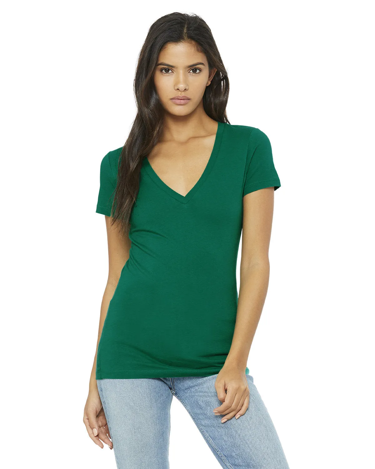 Bella   Canvas Ladies' Jersey Short-Sleeve Deep V-Neck T-Shirt
