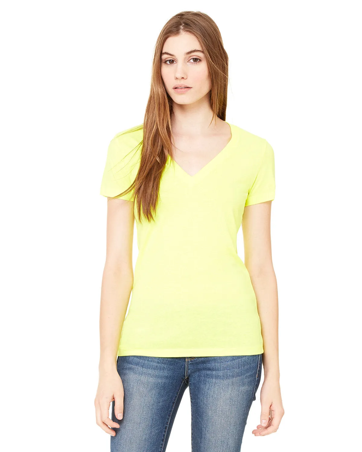 Bella   Canvas Ladies' Jersey Short-Sleeve Deep V-Neck T-Shirt
