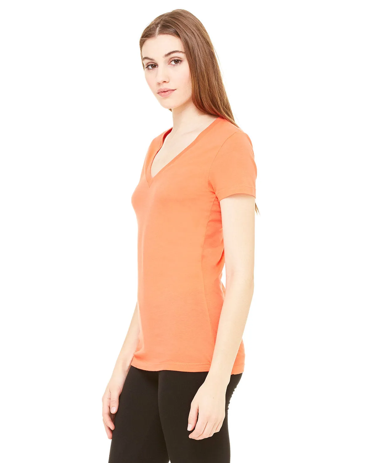 Bella   Canvas Ladies' Jersey Short-Sleeve Deep V-Neck T-Shirt