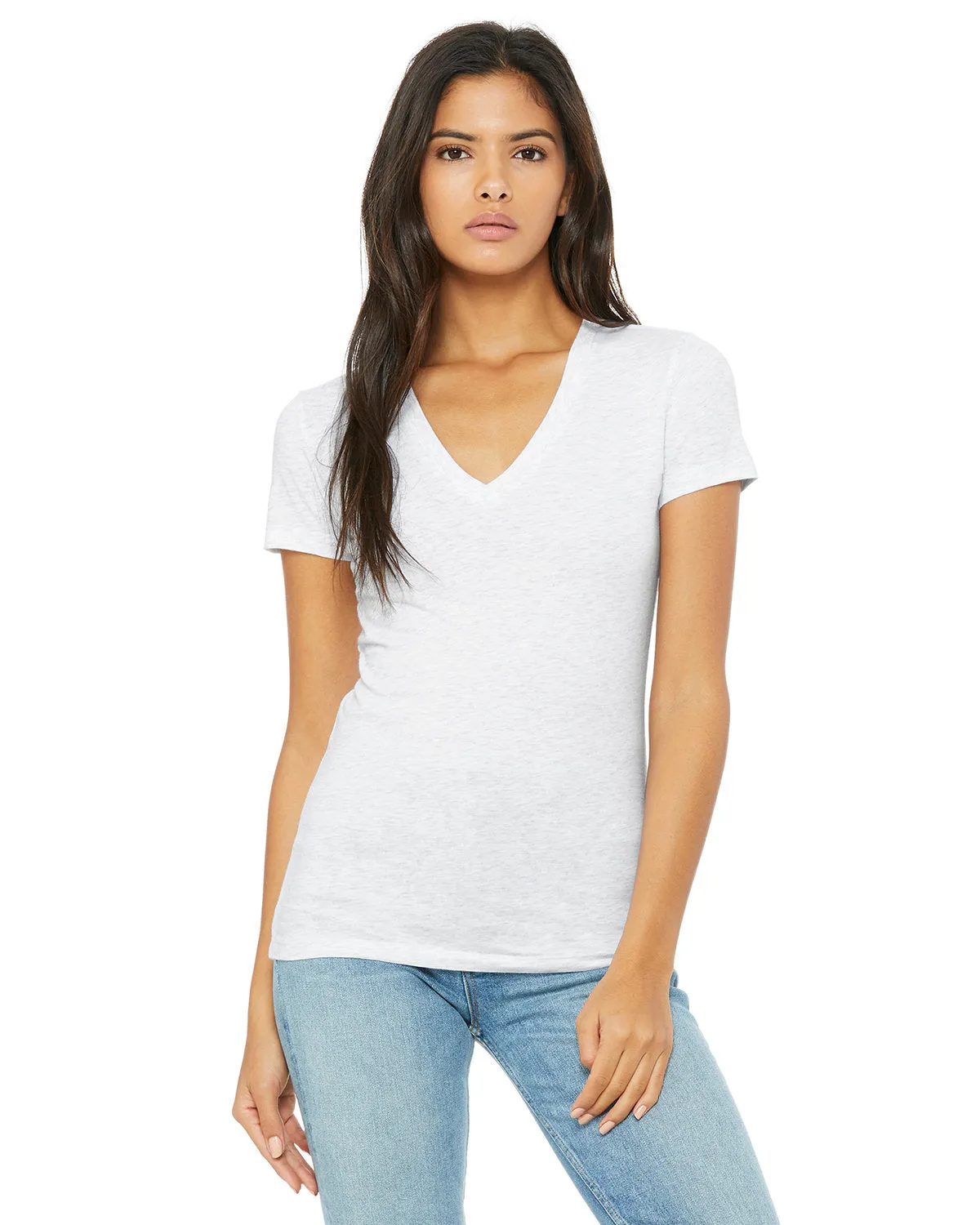 Bella   Canvas Ladies' Jersey Short-Sleeve Deep V-Neck T-Shirt