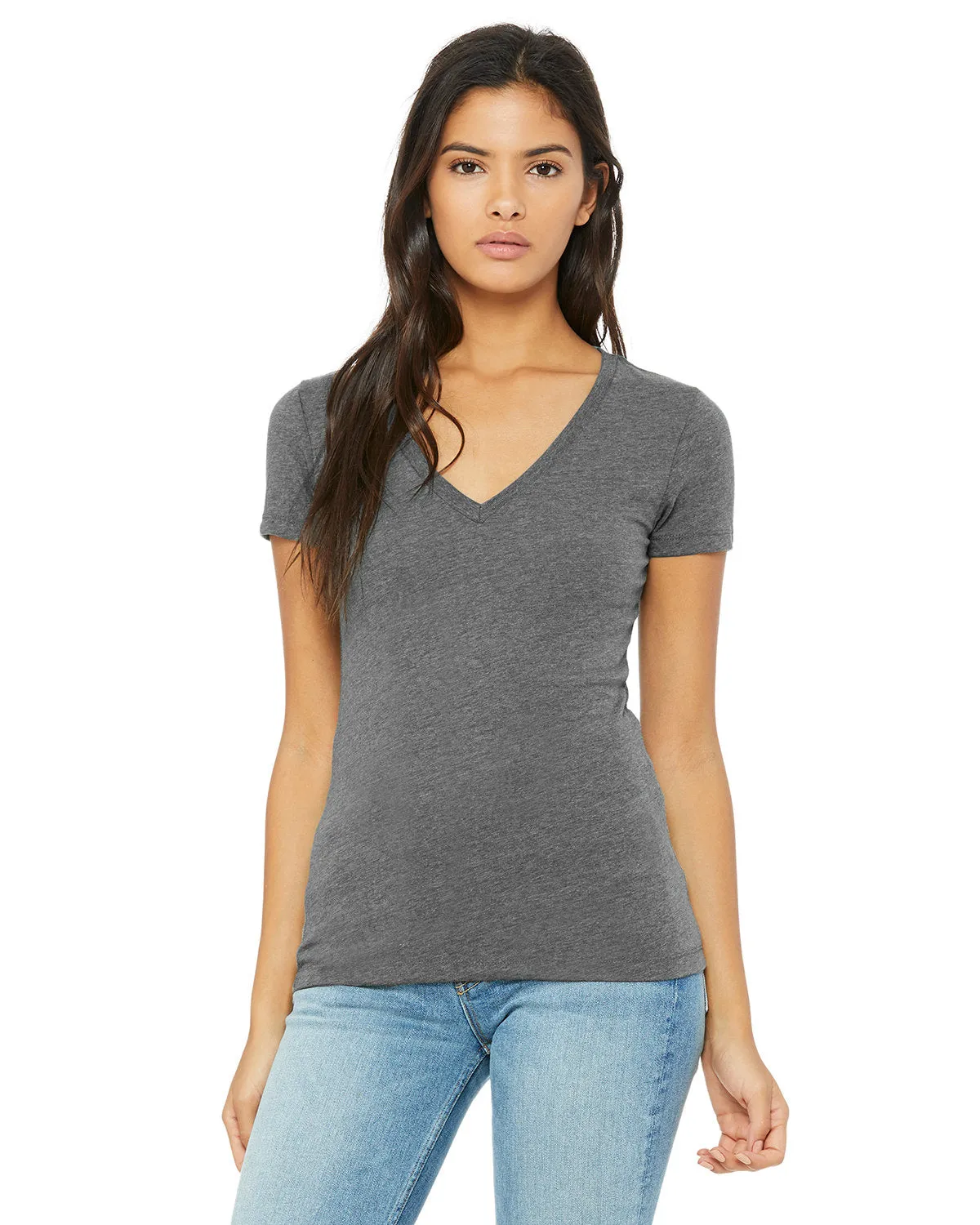 Bella   Canvas Ladies' Jersey Short-Sleeve Deep V-Neck T-Shirt