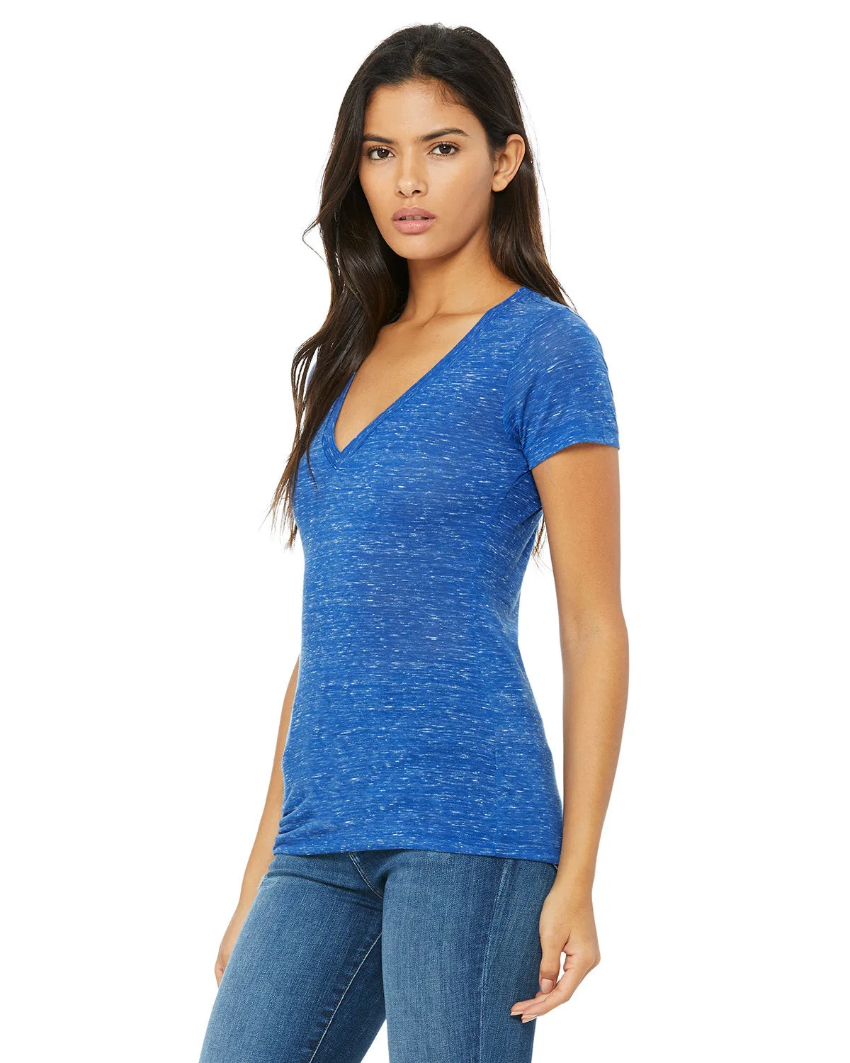 Bella   Canvas Ladies' Jersey Short-Sleeve Deep V-Neck T-Shirt