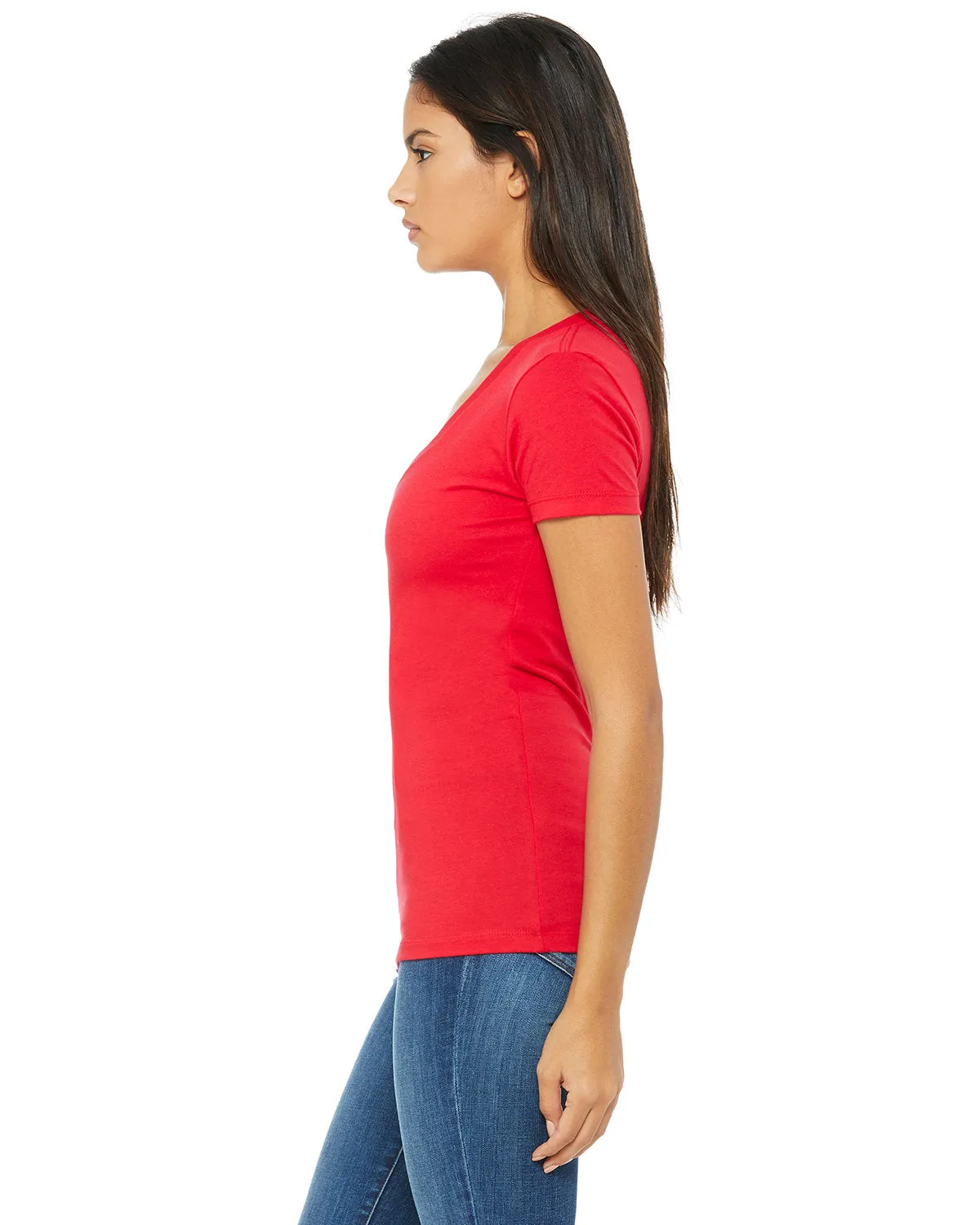 Bella   Canvas Ladies' Jersey Short-Sleeve Deep V-Neck T-Shirt
