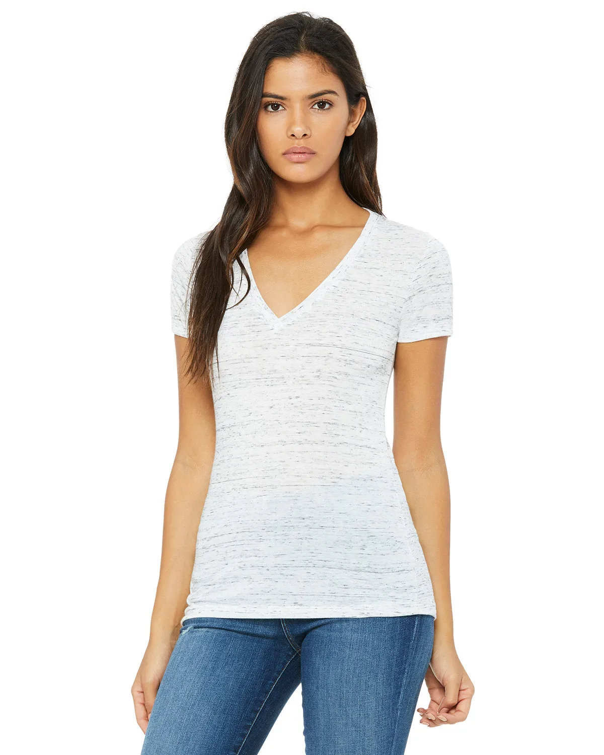 Bella   Canvas Ladies' Jersey Short-Sleeve Deep V-Neck T-Shirt