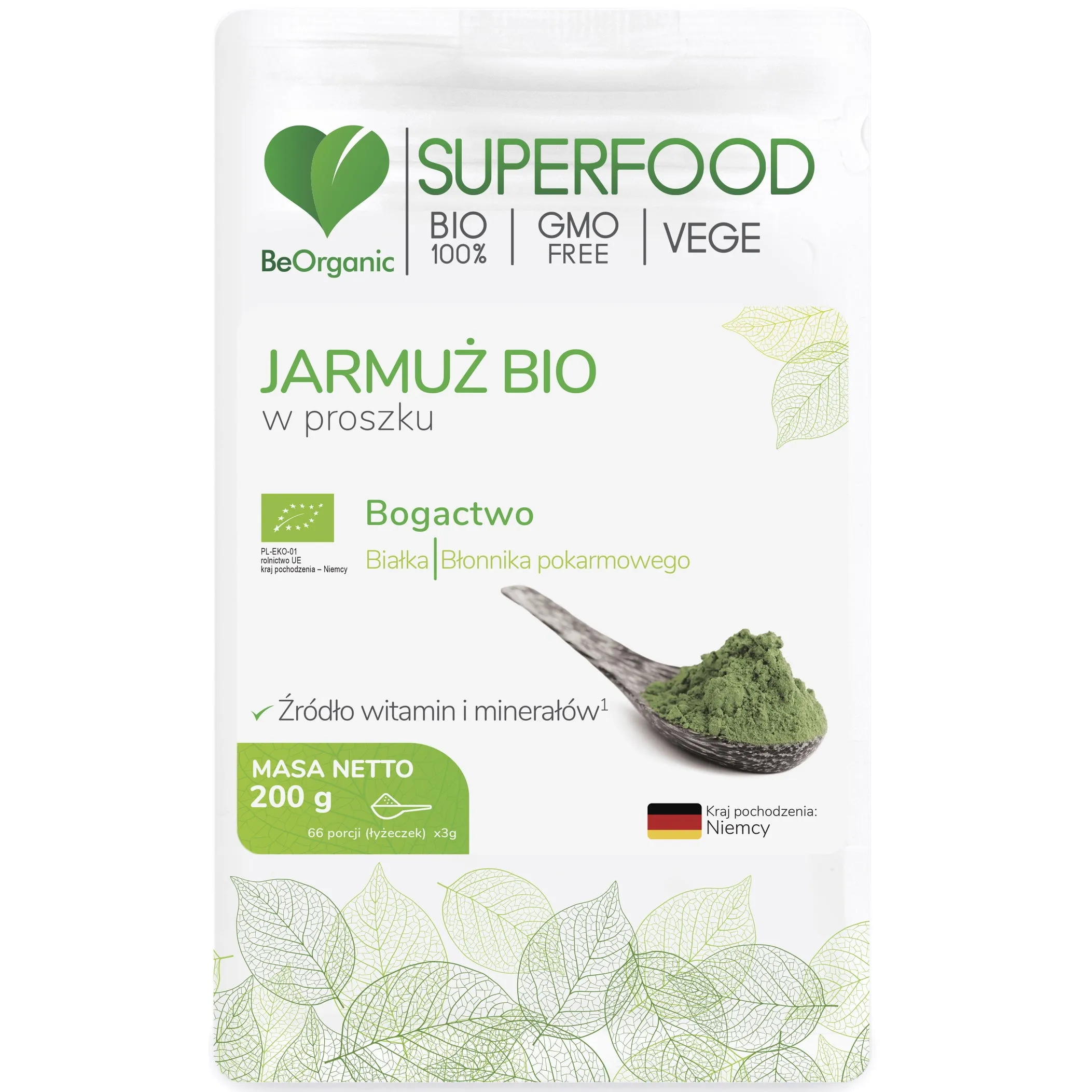 BeOrganic Kale Powder, 200g