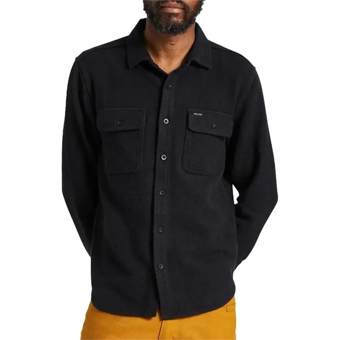 BRIXTON BOWEERY TEXTURED TWILL OVERSHIRT BLACK