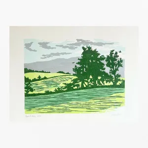 Burnt Acres - Linocut Print