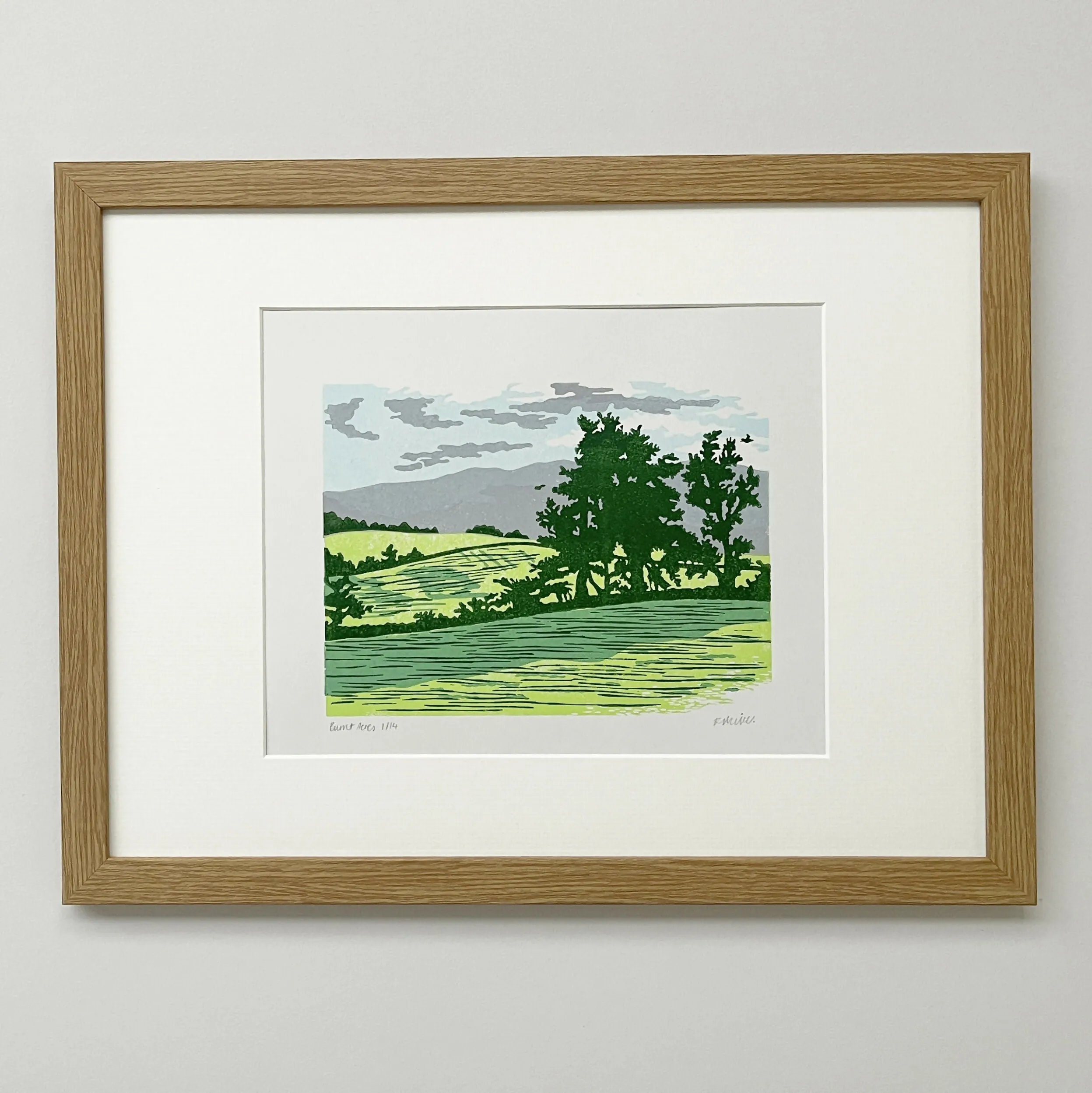 Burnt Acres - Linocut Print
