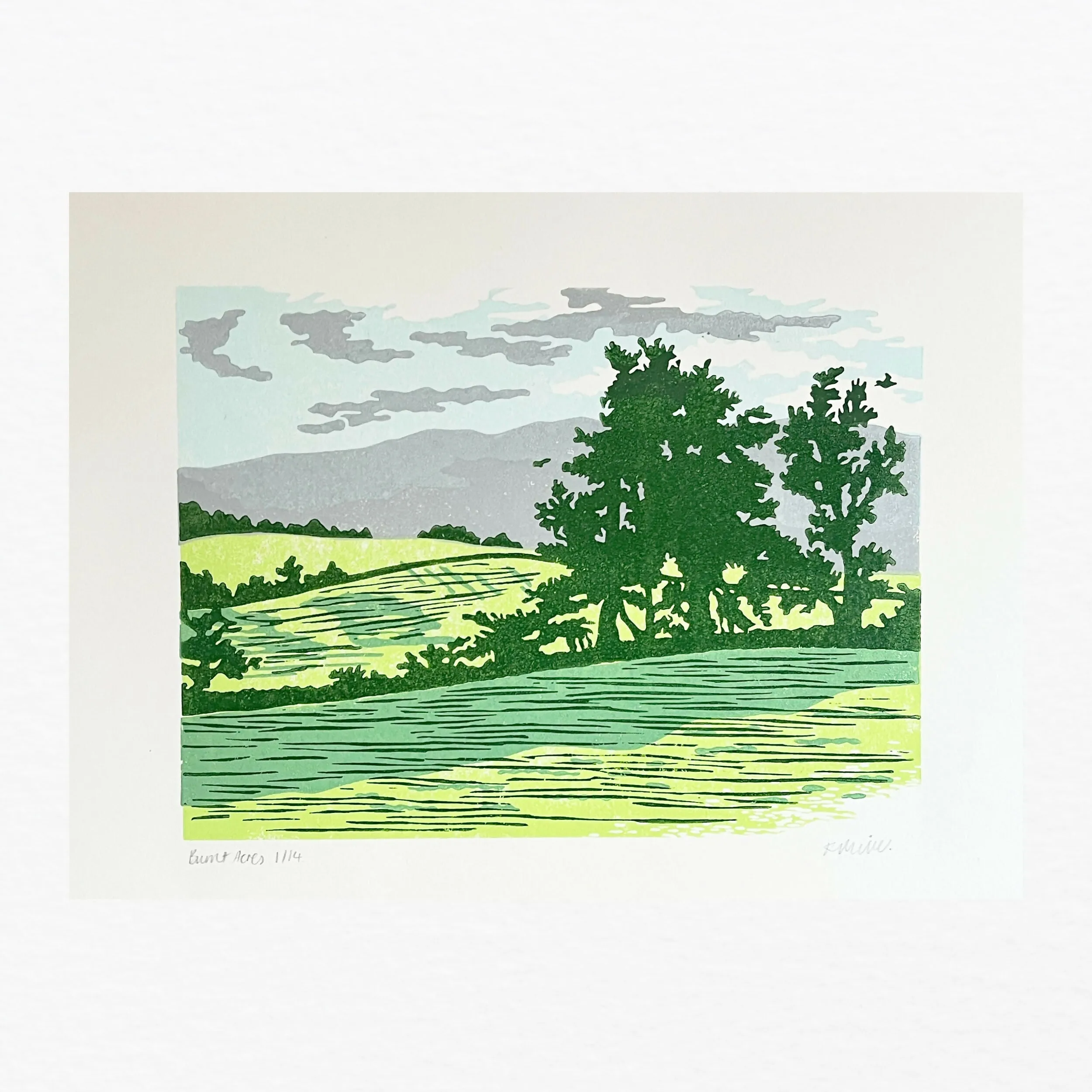 Burnt Acres - Linocut Print