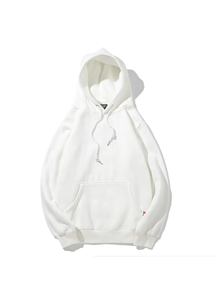 Casual Solid Color Pocket Brushed Hoodie