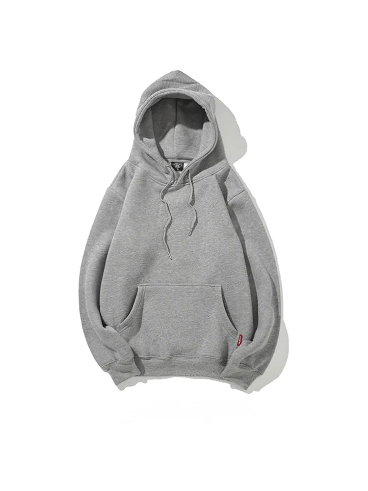 Casual Solid Color Pocket Brushed Hoodie