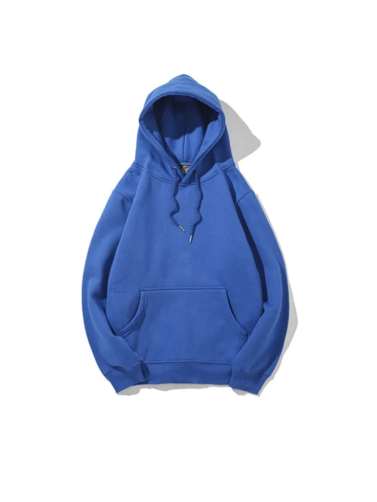 Casual Solid Color Pocket Brushed Hoodie
