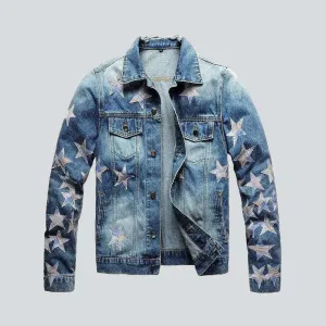 Color stars vintage denim jacket