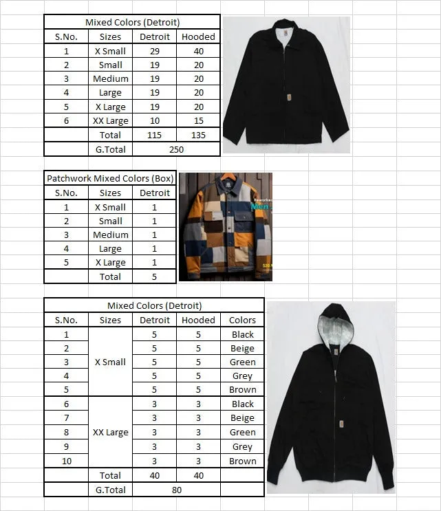 Custom handpick Poppy, Reworked Carhartt jackets & Hood - 335 Pieces