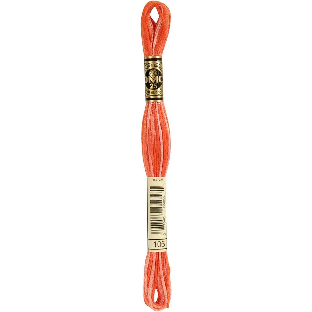 DMC Embroidery Floss, 6-Strand - Variegated Coral #106