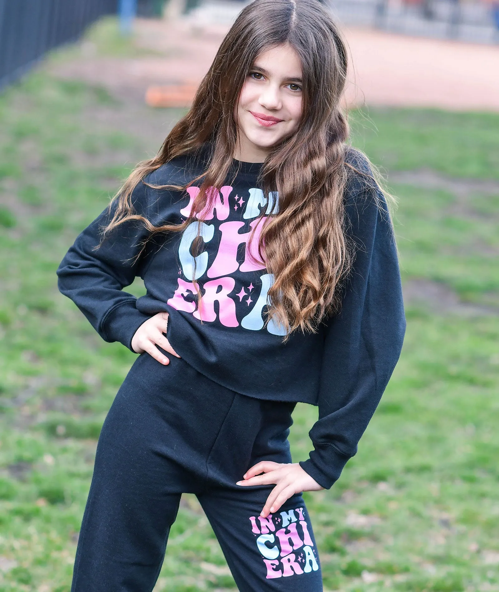 Era Black Cropped Camp Sweatshirt
