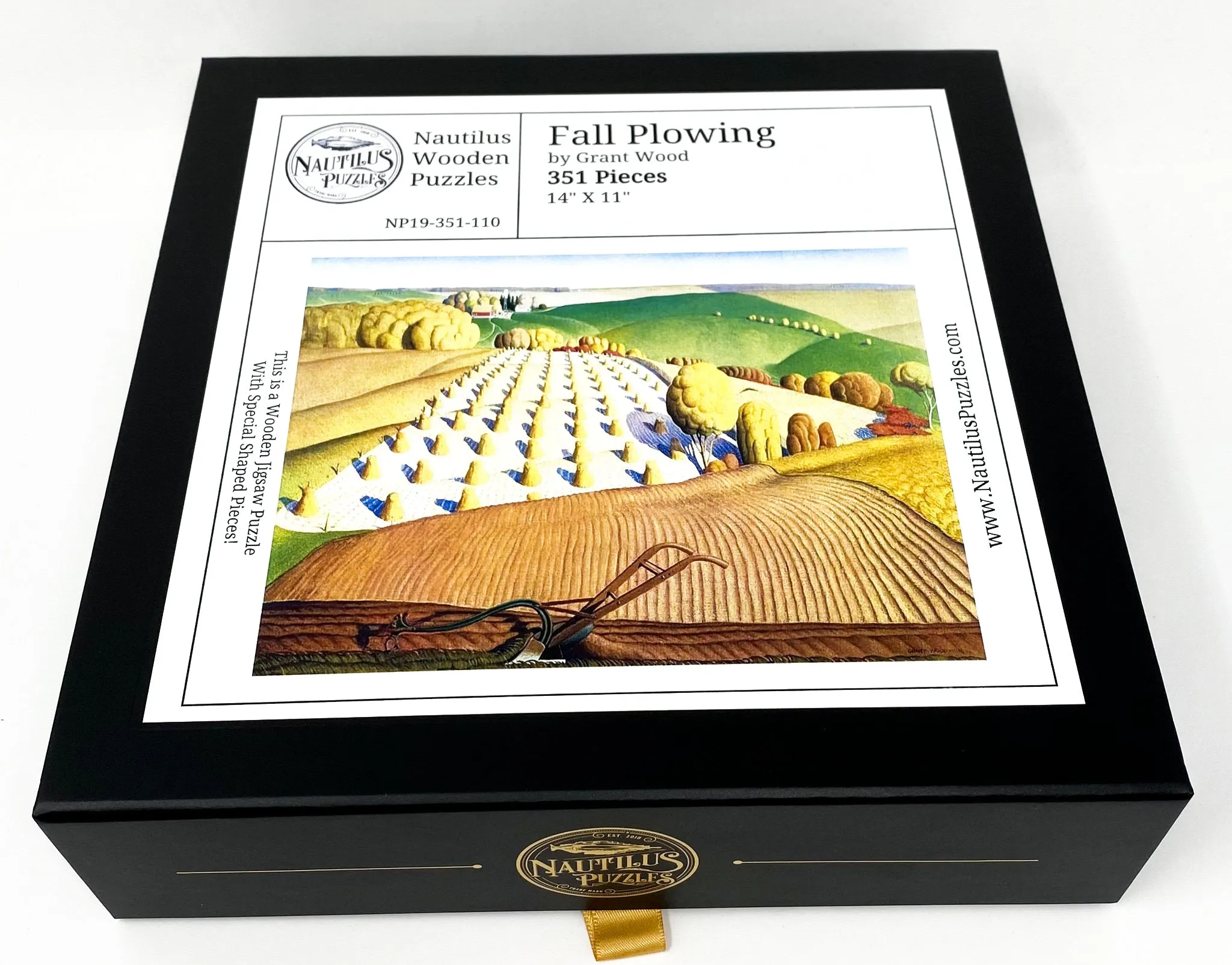 Fall Plowing by Grant Wood (351 Piece Fall Wooden Jigsaw Puzzle)