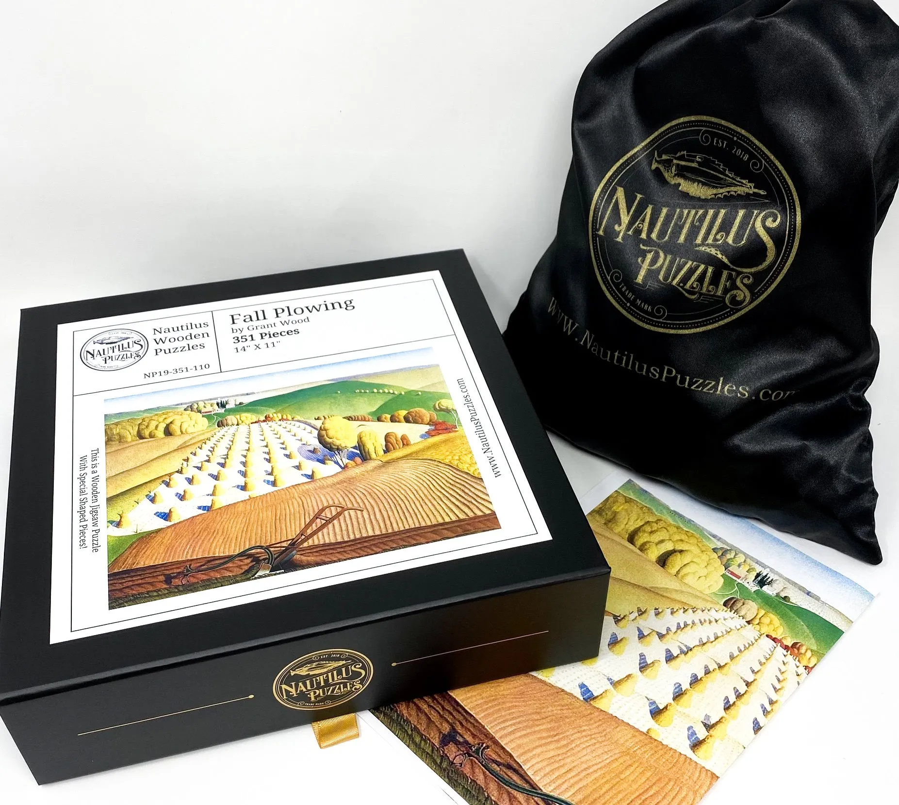 Fall Plowing by Grant Wood (351 Piece Fall Wooden Jigsaw Puzzle)