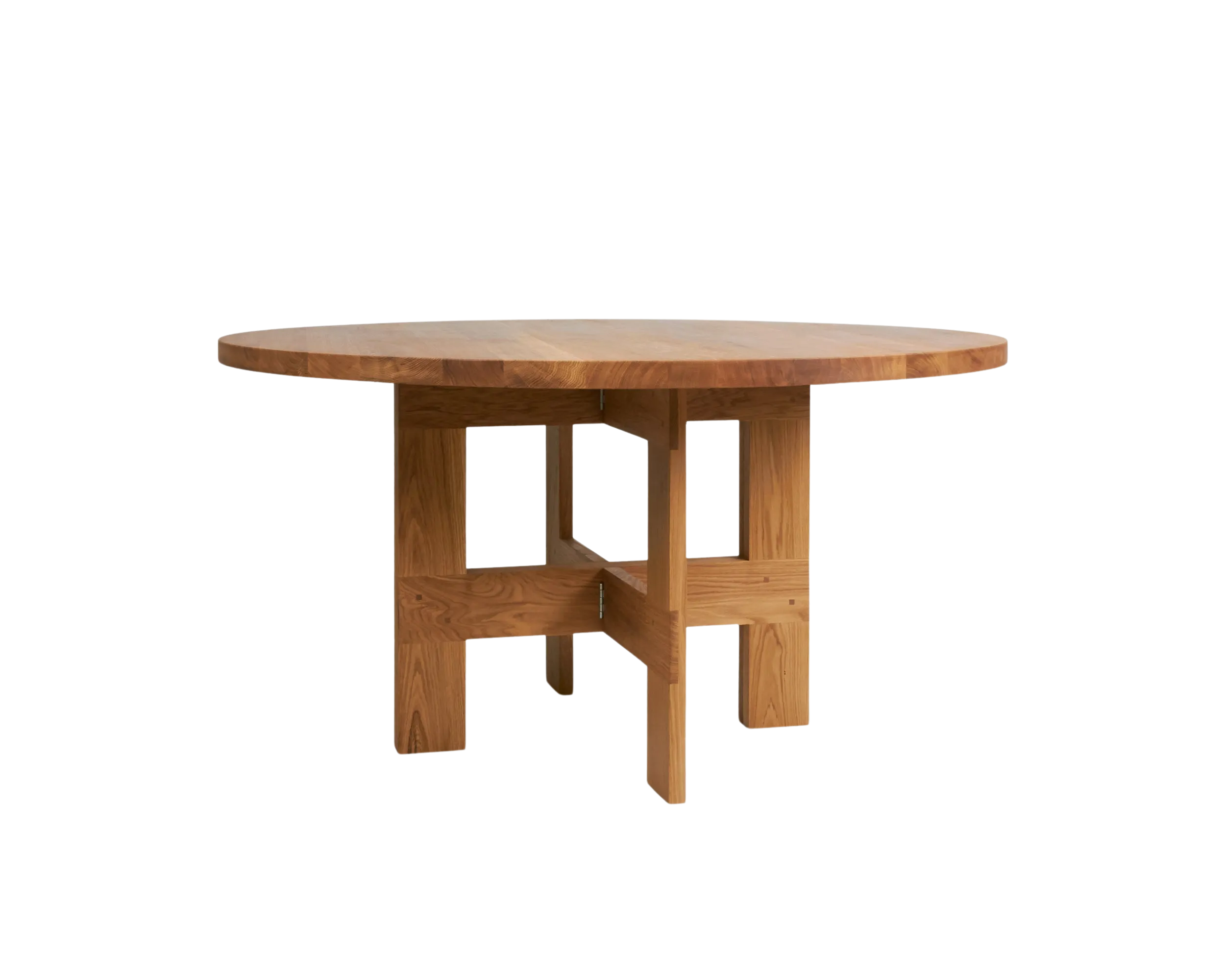Farmhouse Trestle Table | Natural Oak | 140 Ø Round
