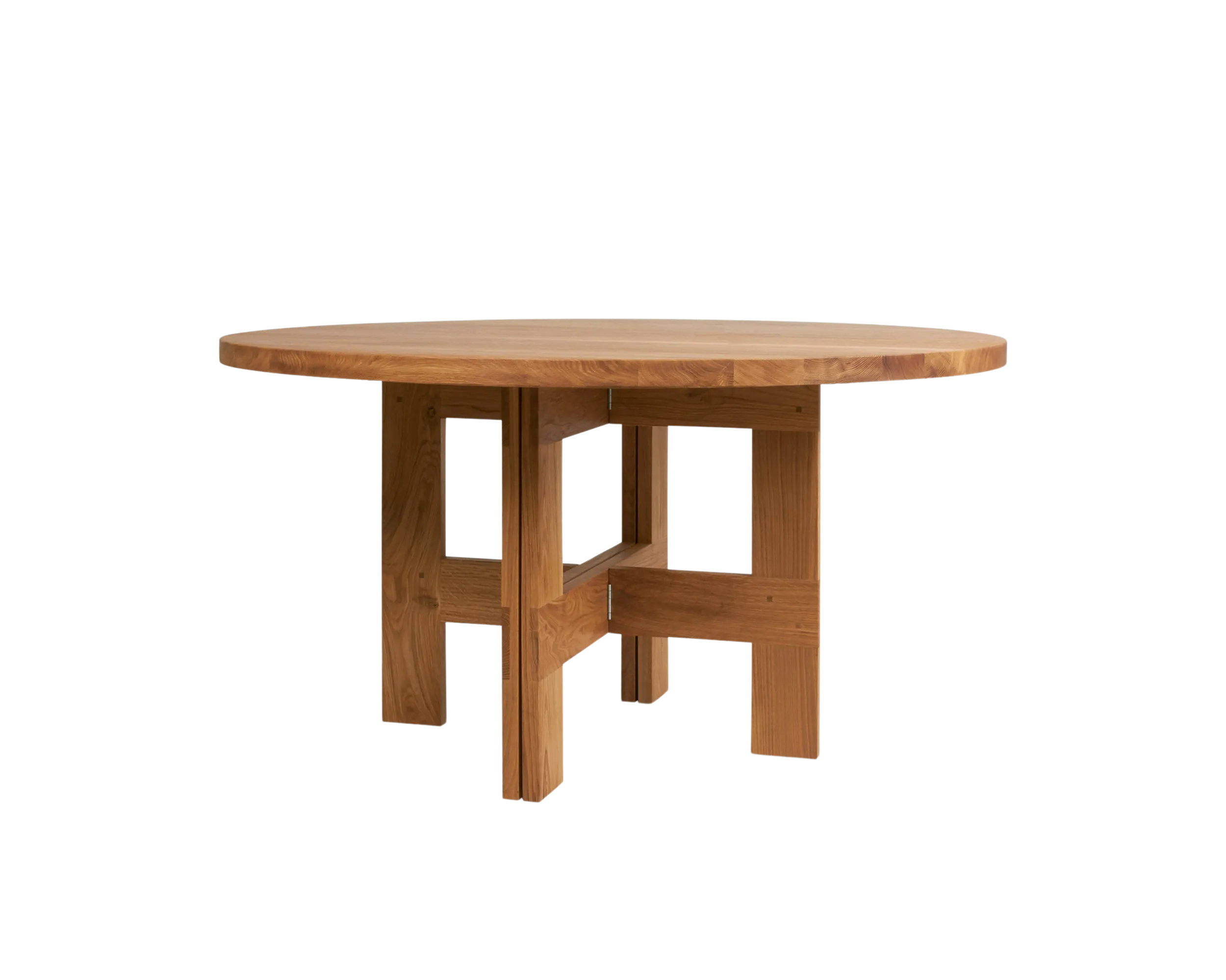 Farmhouse Trestle Table | Natural Oak | 140 Ø Round