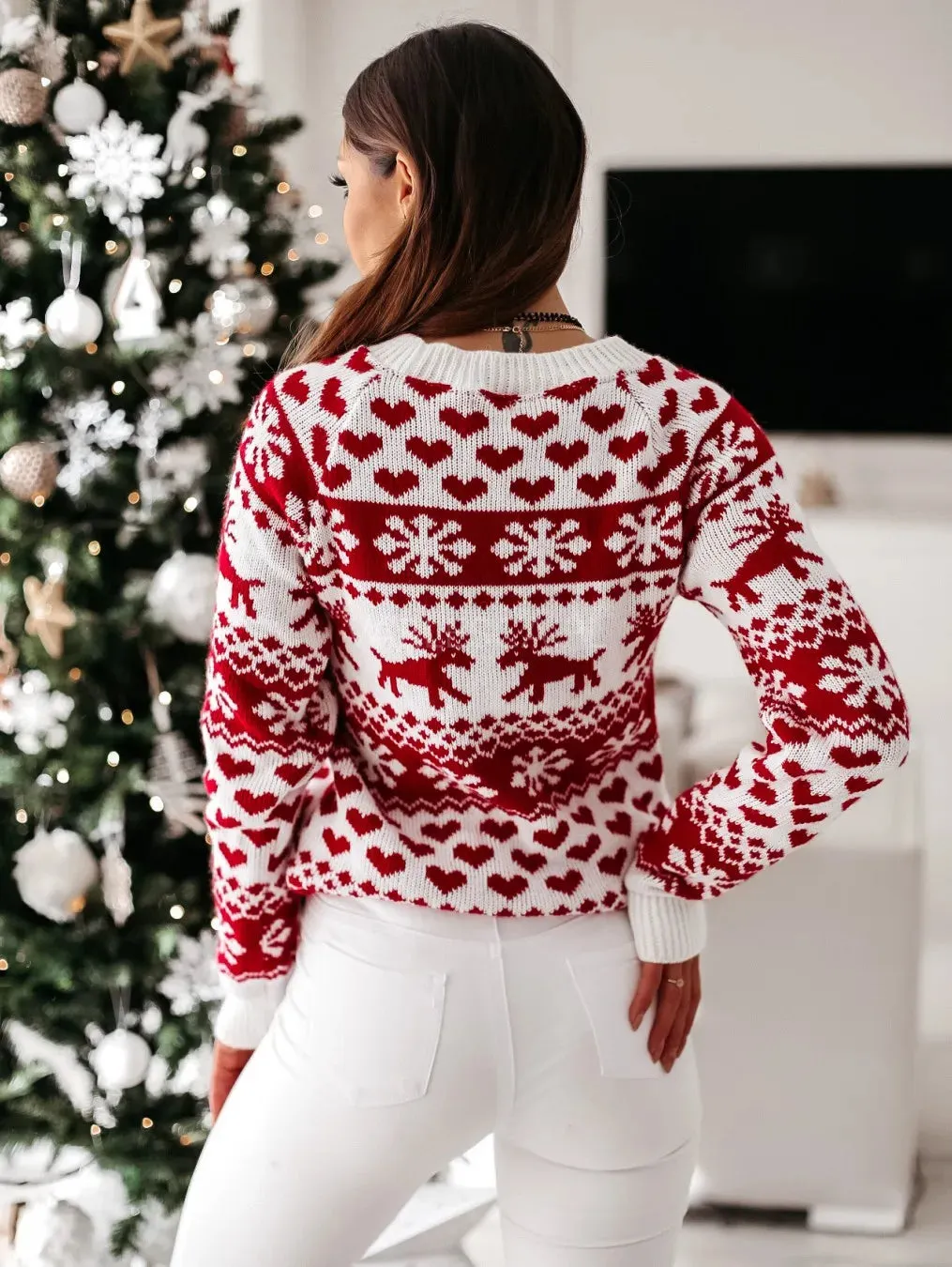 Festive Winter Christmas Sweaters Long Sleeve