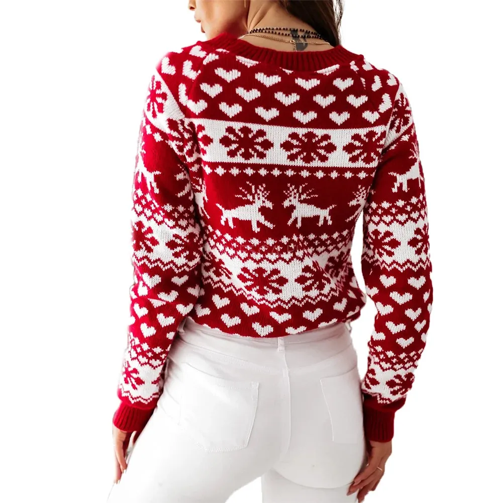 Festive Winter Christmas Sweaters Long Sleeve
