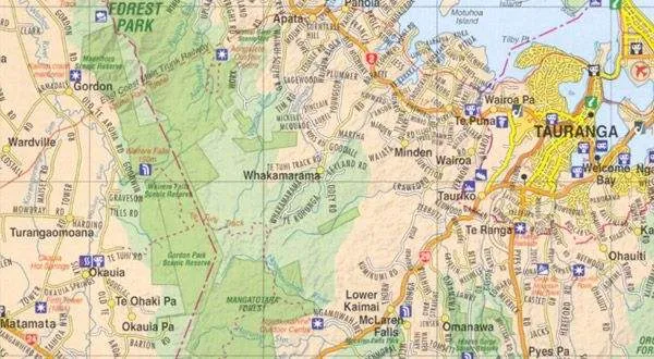 Fiordland New Zealand Rural Road Map by Kiwimaps