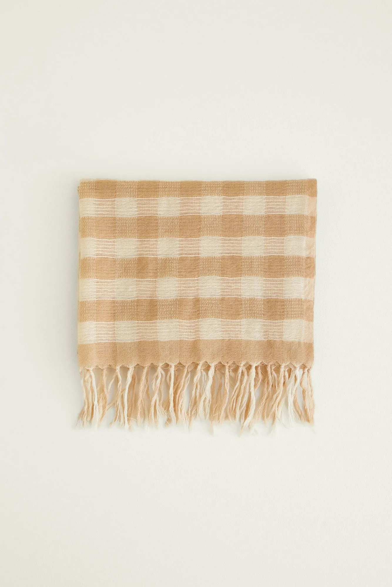 Indigo Handloom Nubby Check Scarf
