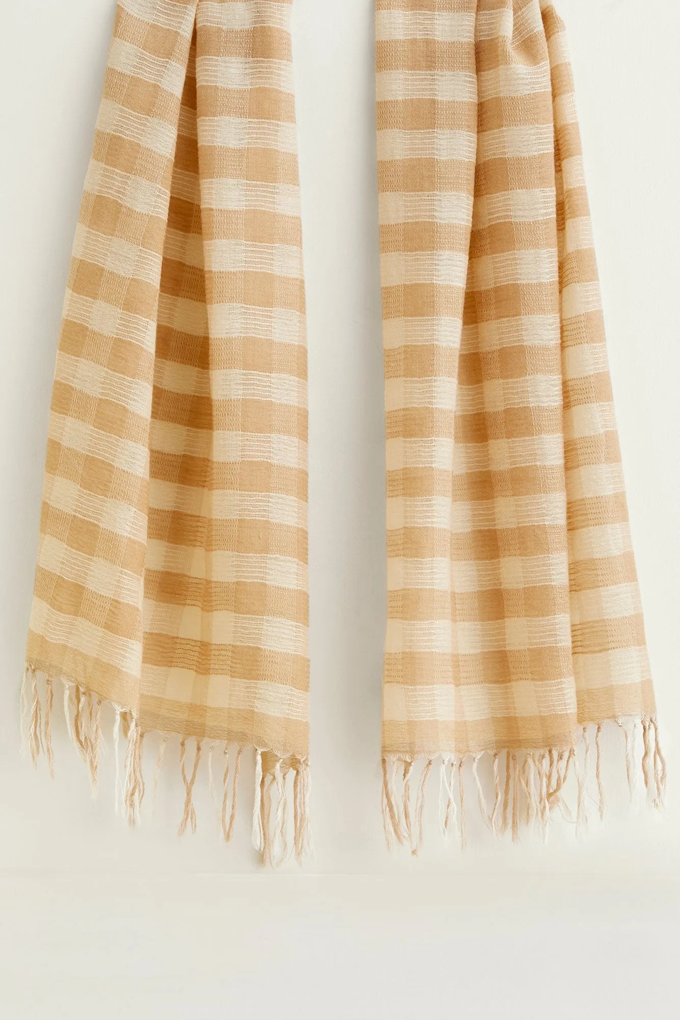 Indigo Handloom Nubby Check Scarf