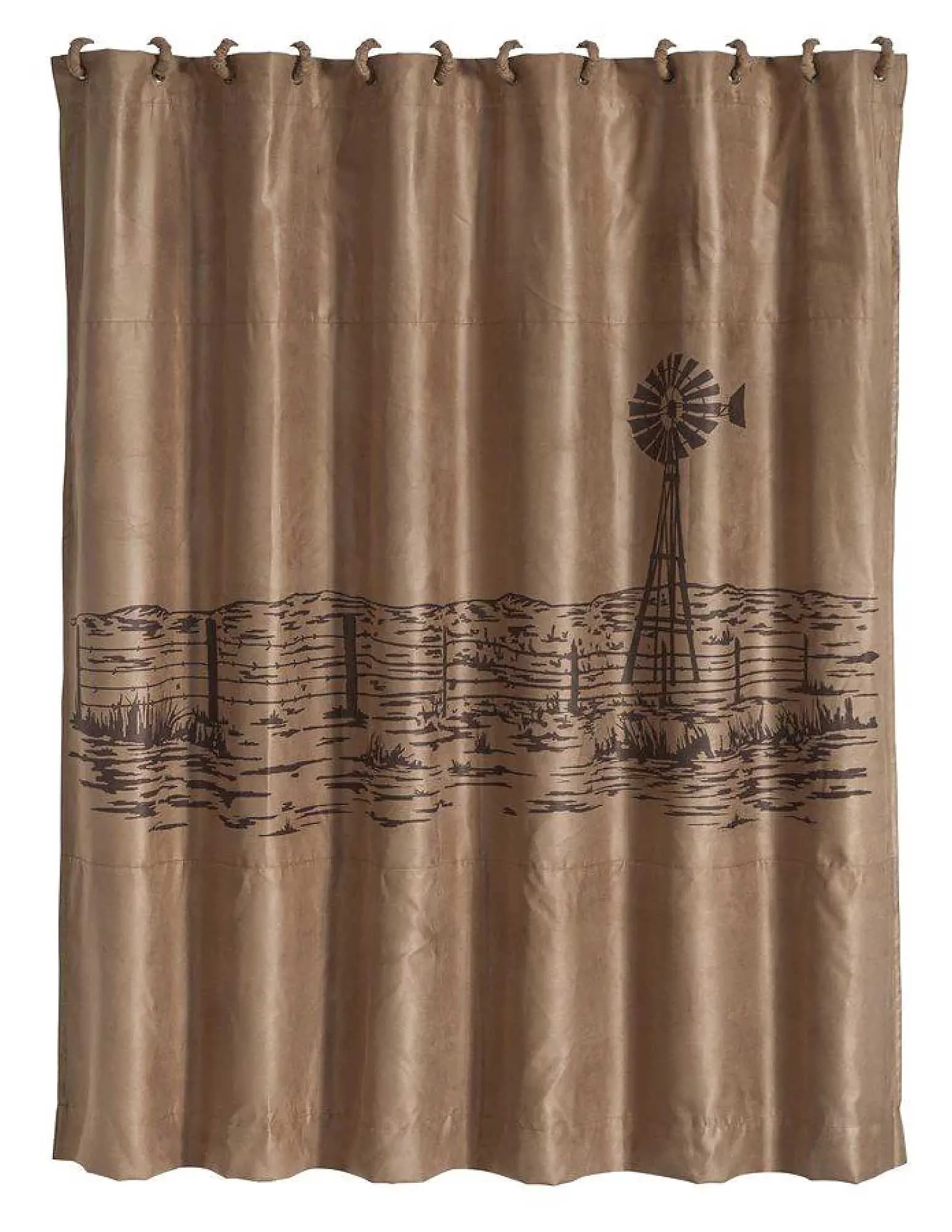 Jasper Embroidered Landscape Shower Curtain