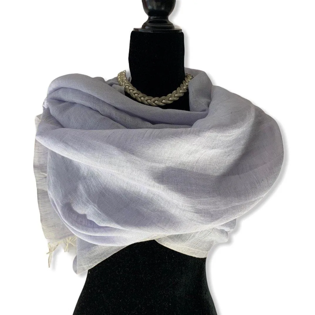Linen Handwoven Scarf - Lavender