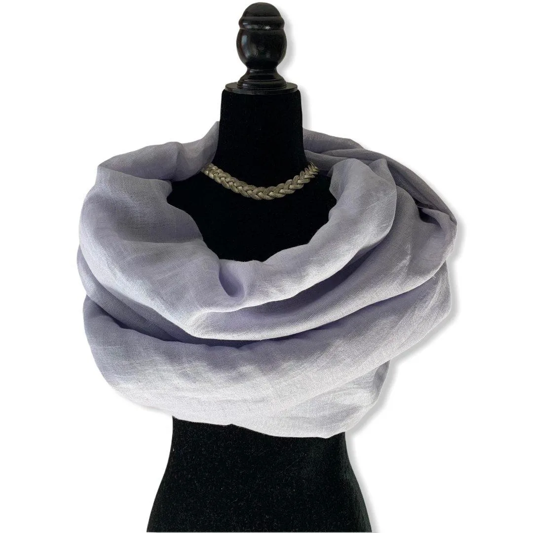 Linen Handwoven Scarf - Lavender