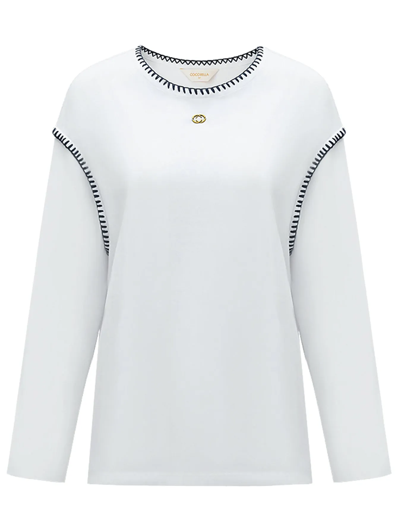Long Sleeve Tee with Contrast Stitching