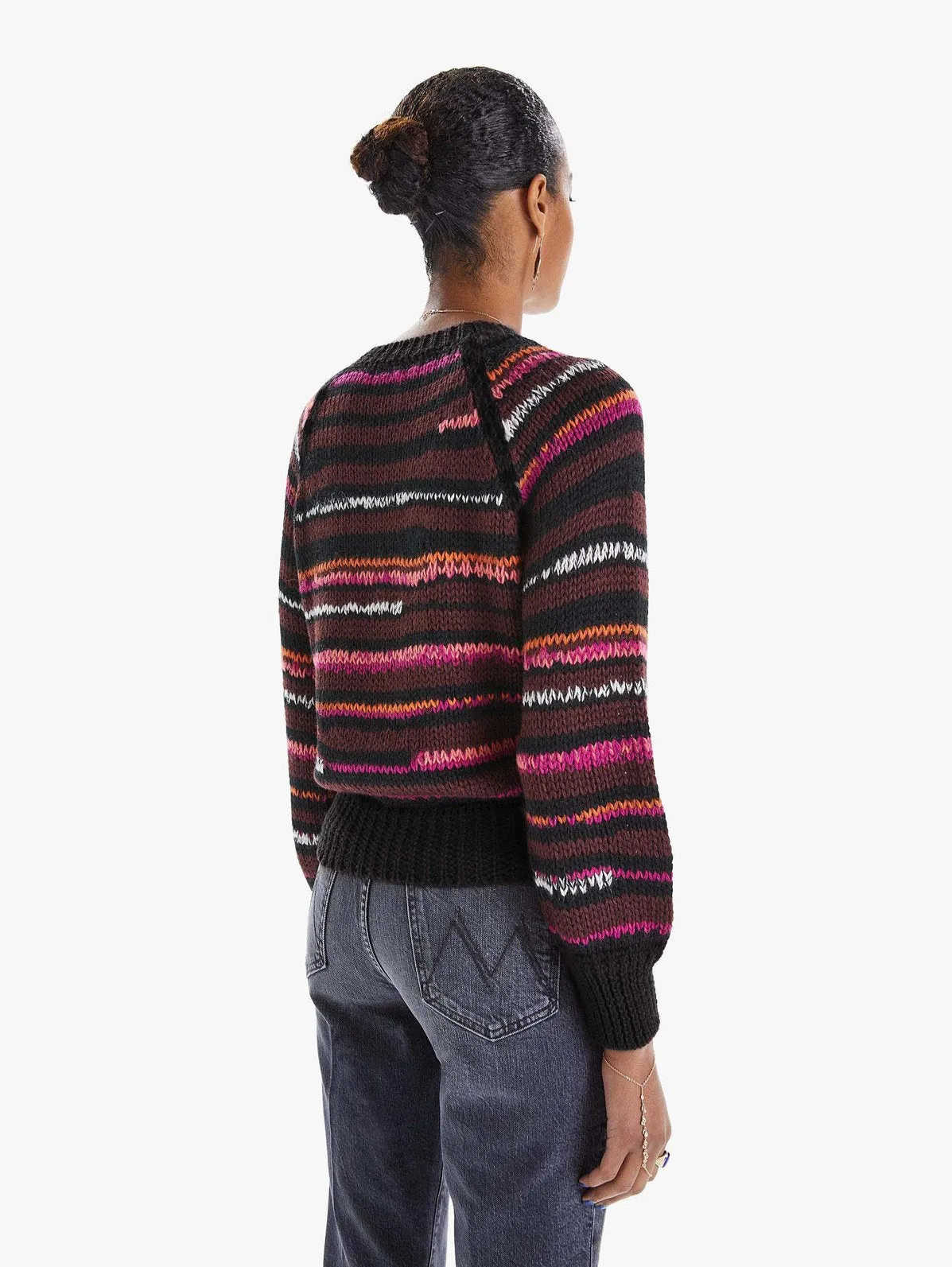 Mother - The Bell-Sleeve Jumper Crop in Light Trails