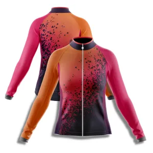 Orange Volcano | Women's Long Sleeve Cycling Jersey