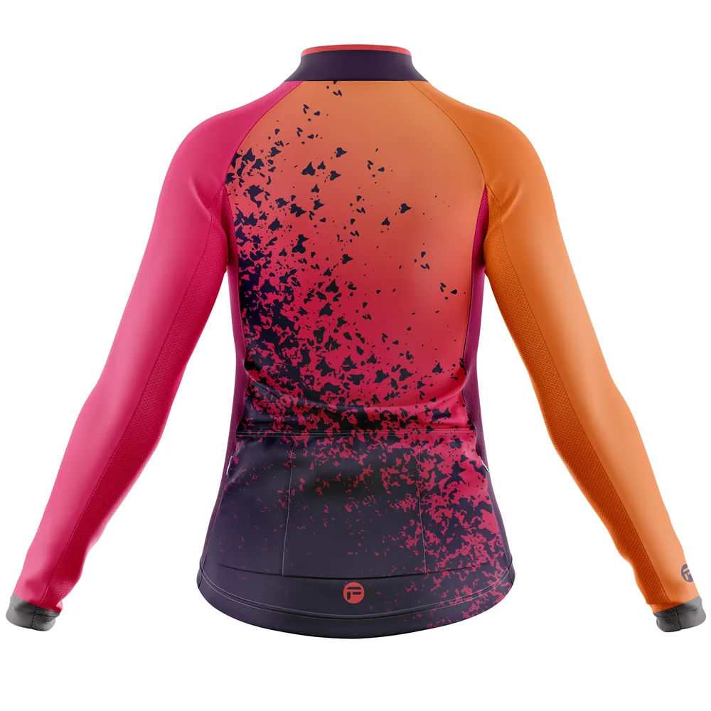 Orange Volcano | Women's Long Sleeve Cycling Jersey