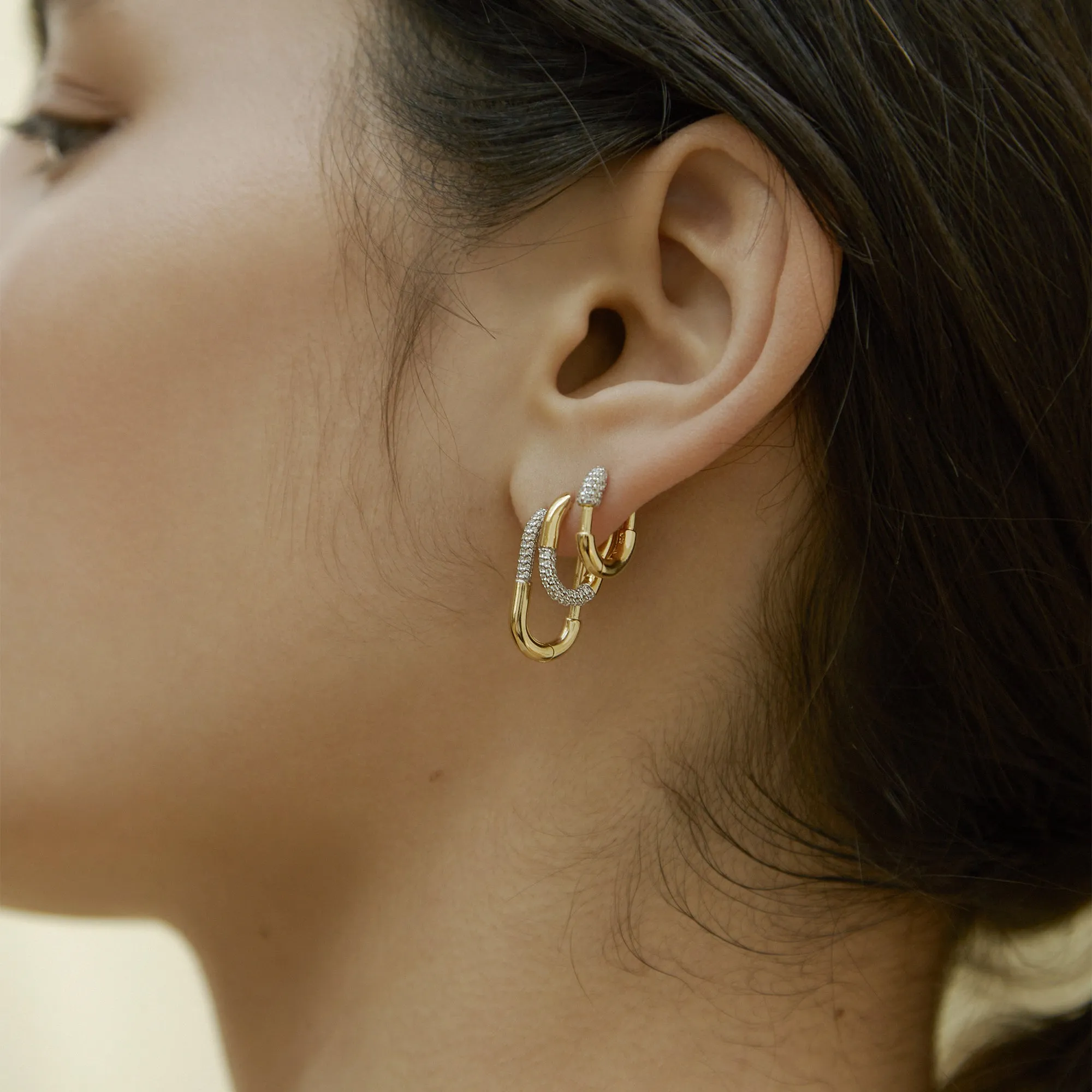 Pavé Staple Hoop