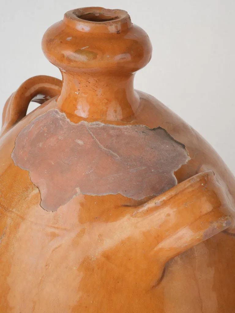 Rare Late 19th Century Six-Handled Conscience Jug with Ocher Glaze 14¼"