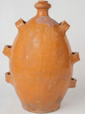 Rare Late 19th Century Six-Handled Conscience Jug with Ocher Glaze 14¼"