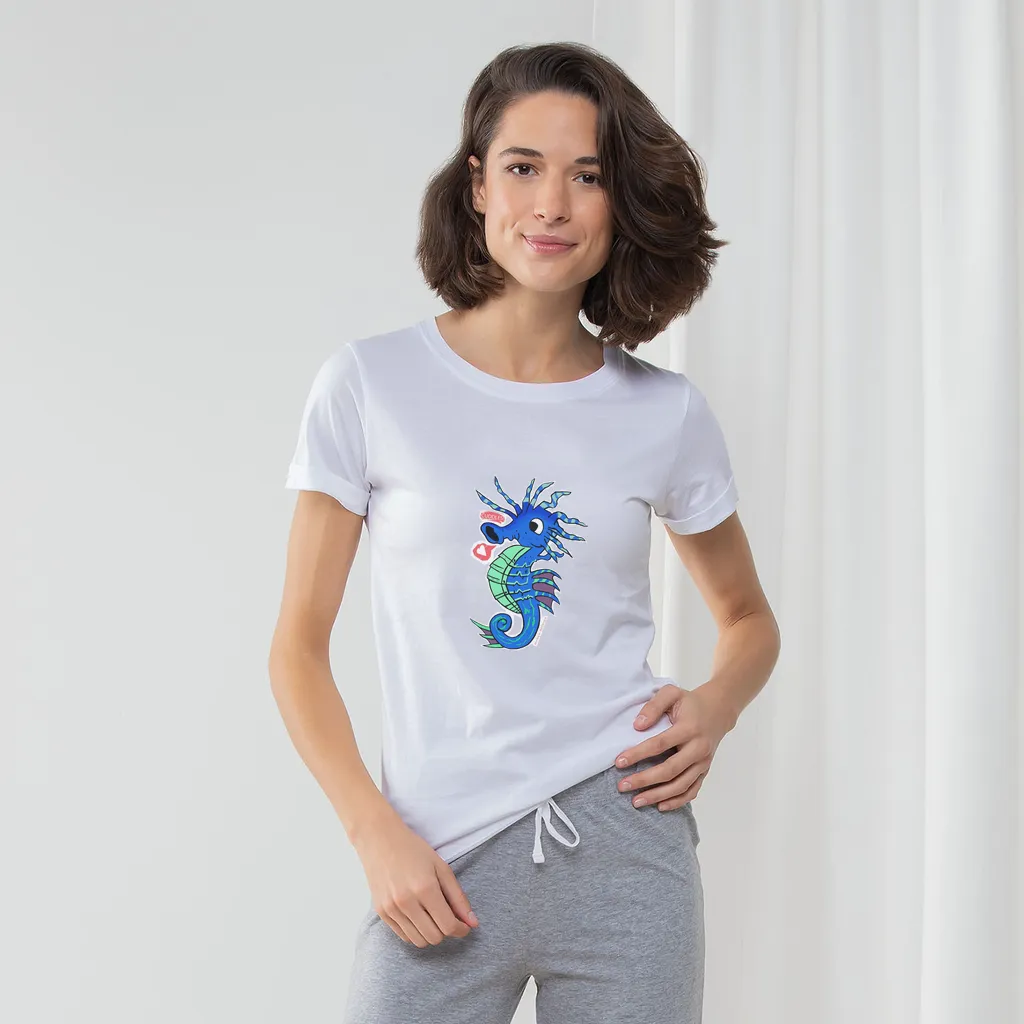 Scribblers the Seahorse Women's Long Pant Pyjama Set