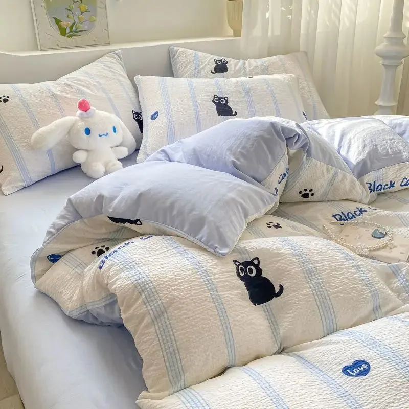 SINOTAO  -  Bedding Set Minimalist Rural Style Floral. Selsack Four PIECE Set, Washing Cotton Bed Sheets, Bed Sheets,Covers, Girl