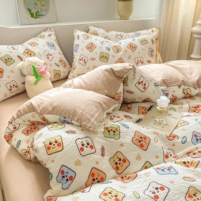 SINOTAO  -  Bedding Set Minimalist Rural Style Floral. Selsack Four PIECE Set, Washing Cotton Bed Sheets, Bed Sheets,Covers, Girl