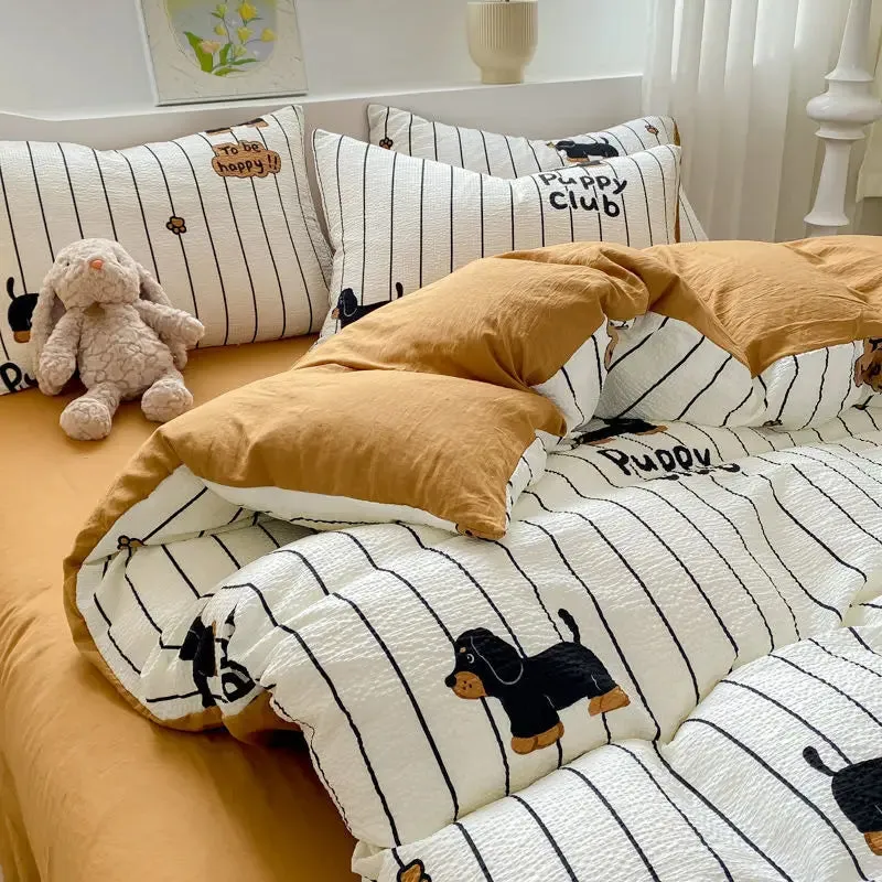SINOTAO  -  Bedding Set Minimalist Rural Style Floral. Selsack Four PIECE Set, Washing Cotton Bed Sheets, Bed Sheets,Covers, Girl